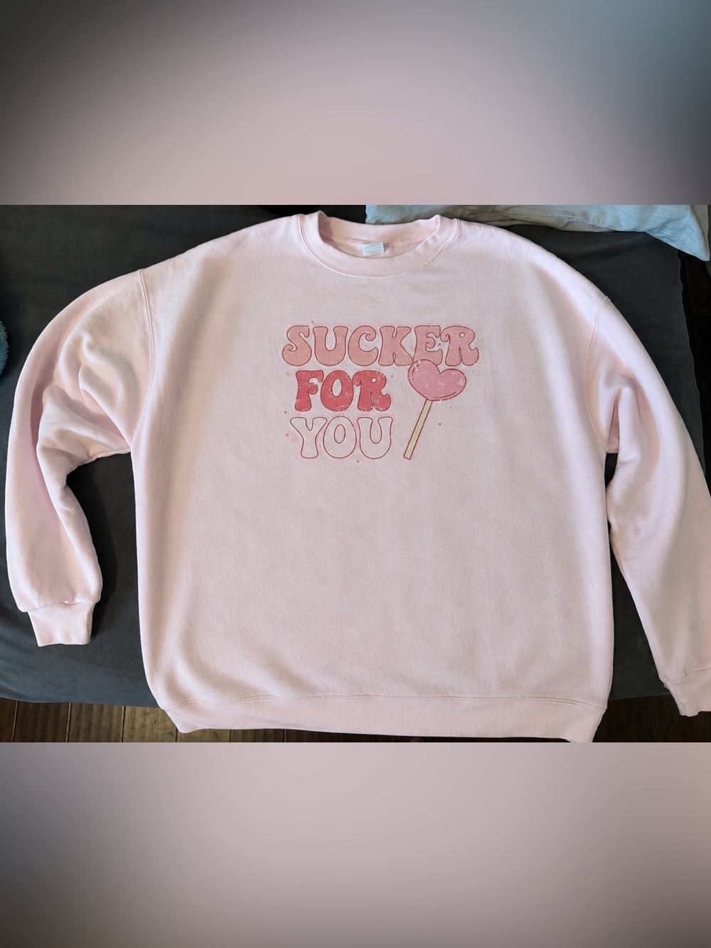 Pink "Sucker For You" Graphic Sweatshirt